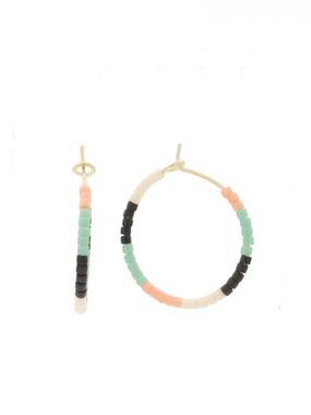 GORJANA Palm Desert Gigi Stripe Hoop Earrings NWTS